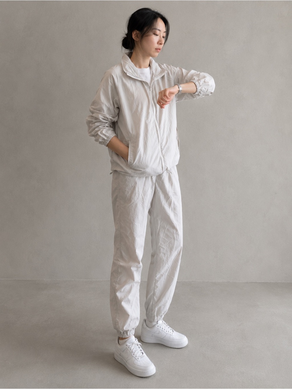 MUJI Light Gray Women's Windbreaker Jacket